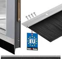 Sourcing Map 2 Spazzole Per Porta Inferiore A Forma Di H, Base In Lega Di  Alluminio, Con Spazzola In Nylon Da 100 Mm, Per Casa, Industriale (1000 Mm  ...