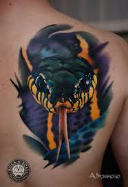 Today, snake tattoos have become a cool way to show off your personality or sentimentality. Snake Shoulder Blade Piece