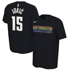 Get the nike denver nuggets jerseys in nba fastbreak, throwback, authentic, swingman and many more styles at fansedge today. Nikola Jokic Denver Nuggets Nike 2019 20 Earned Edition Name Number T Shirt Black Gear Up For Sports