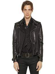Luisaviaroma Luxury Shopping Worldwide Shipping Florence Black Leather Biker Jacket Leather Moto Jacket Leather Jacket Men
