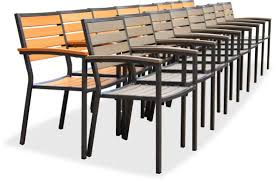 Gather around the table with comfortable dining room chairs. Eco Friendly Patio Gaden Home Hotel Office Aluminum Faux Wood Dining Table And Chair China Restaurant Chairs Restaurant Furniture Made In China Com