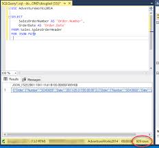 Format Query Results As Json With For Json Sql Server Microsoft Docs
