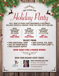 Call Today To Book Your Holiday Party We Still Have Dates Available And Receive 1 Free Incentive At Company Holiday Party Holidays And Events Holiday Parties