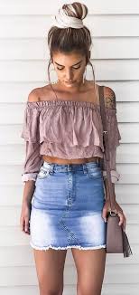 8 Skirt Outfits So Cute You Ll Forget About Jeans Leggings Clothing Ideas Jean Skirt Denim Skirt Outfits Hottest Fashion Trends Fashion