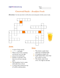Check out 'universal' answers for today! Crossword Puzzle Breakfast Foods