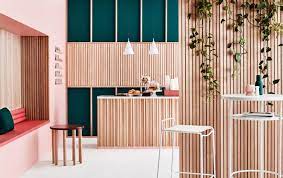 Porta Contours Timber Linings Strata Profile Wall Riverine Profile Inset Seat Back Wall Plateau 39 Alterna Retail Interior Cafe Interior Interior