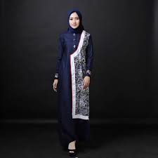 Baju batik koko muslim kombinasi polos seragam muslim pria murah: 30 Model Gamis Batik Kombinasi Polos Brokat Modern Blazer