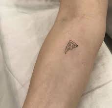 Small slice of pizza temporary tattoo. 75 Super Tiny And Tasteful Tattoos