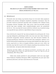 Justeru ujian aptitud am tahun 3 telah ditetapkan seperti berikut; Kertas Kerja Psikometrik 2018 Docx