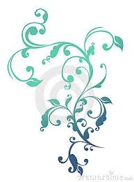 Watercolor vector hand painted silver dollar eucalyptus leaves and pink flowers. Blue Flower And Vines Pattern Vine Tattoos Wall Vinyl Decor Blue Flowers