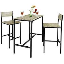 Vous pouvez tout aussi bien les placer sur une terrasse dans votre jardin, ou dans un bar. Sobuy Ogt11 N Set De 1 Table 4 Tabourets Ensemble Table De Bar Bistrot 4 Tabourets Avec Repose P Table De Cuisine Pliante Table Haute Cuisine Table A Rabat