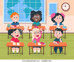Are you searching for cartoon classroom png images or vector? Kids In Classroom Cartoon Children In School Studying Reading And Writing Cute Happy Girls And Boys Vector Pupil Canstock