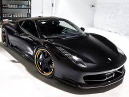 The ferrari 458 italia is one of the best looking cars this century. Black Matte Ferrari With Gold Rims