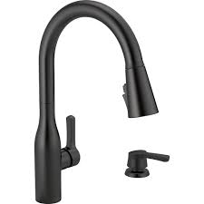 You can start flowing of water simply by. Delta Marca Single Handle Pull Down Kitchen Faucet With Shieldspray Technology In Matte Bl The Home Depot Canada