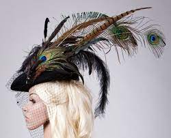 Tricorn Hat With Feathers Feather Hat Ladies Hat With Veil Etsy Hats For Women Hat With Veil Fascinator