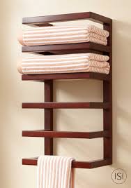 Mahogany Hanging Towel Rack Bathroom Towel Storage Towel Holder Bathroom Bathroom Towel Decor