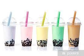 Bubble Tea In A Row Wall Mural Pixers We Live To Change Bubble Tea Flavors Bubble Milk Tea Tea Smoothies