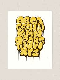 Use this printable tutorial to learn how to draw the letter b bubble letter step by step. Hand Drawn Bubble Style Graffiti Alphabet Letters Color 2 Art Print By Kirart Redbubble