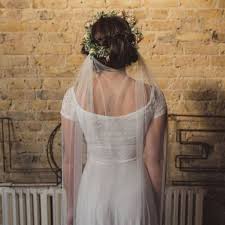 Wedding veil suggestions for beach wedding? Helena Soft Tulle Draped Veil Shallow Drape Blossom And Bluebird