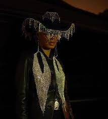 Solange Rhinestone Cowboy Hat Black Women Fashion Cowboy Chic Fashion