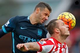 Marko arnautovic (stoke city) left footed shot from the centre of the box to the centre of the goal. Manchester City Terjungkal Di Markas Stoke City Republika Online
