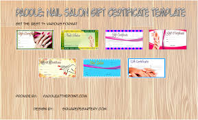 nail salon gift certificate template