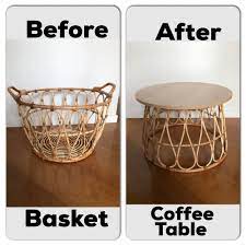How To Make A Basket Coffee Table On A Budget Diy Coffee Table Diy Home Decor Diy Furniture