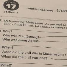 When Did The Civil War In China Resume Brainly Com