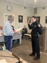 At the April 8th council meeting Chief Hines recommended Officer Adam  Geraci to be promoted to the rank of patrol sergeant. Mayor Brown presented  the promotion to council and Sgt. Geraci was