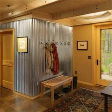 This single wide uses several design principles for beautiful mobile home interiors in every room. Corrugated Metal Wall Ideas Pics