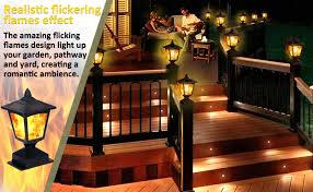 These lights may have a high initial cost, but they allow you to save more in the long run. Solar Post Light Outdoor Post Cap Light Flickering Flame Light For Fence 4 X 4 Led Waterproof Deck Lamp Post Top Solar Powered Light For Pathway Garden Patio Yard Landscape Decoration Black
