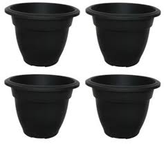 4 X 20cm Black Round Bell Plant Pot Flower Planter Plastic Garden Pot 2400009856567 Ebay