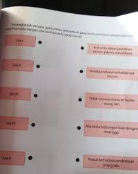 Materi makalah contoh penerapan nilai nilai pancasila dalam kehidupan sehari hari serta contoh prilaku dari sila ke 1, 2, 3, 4, dan 5. Pasangkanlah Dengan Garis Antara Pernyataan Yang Mercerminkan Pengalaman Nilai Nilai Pancasila Brainly Co Id