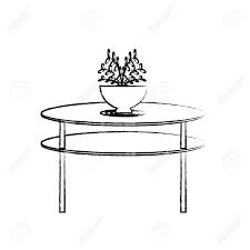 The peak coffee table has a glam styling with a contemporary modern finishing. Sketch Of Decorative Plant On A Coffee Table Icon Over White Royalty Free Cliparts Vectors And Stock Illustration Image 91556451