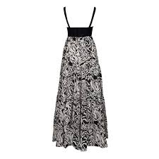 Shopbop carries styles for every occasion, from denim to dresses, hit the town in something fun! Pinko Long Sleeveless Printed Dress Woman Ivory Black Mascheroni Moda