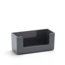 Montblanc sartorial hard shell steel business card holder black leather 116390. Dark Gray Business Card Holder Desk Accessories Poppin
