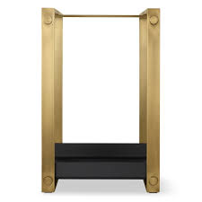 After that, remove the insert or gas log and install damper doors. Jackson Brass Fireplace Log Holder Williams Sonoma