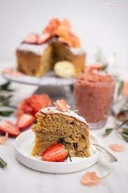 rhabarberkuchen mit rhabarberpuree rezept in 2020 zuckerfreier kuchen rhabarberkuchen zuckerfreie rezepte