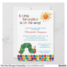 The Very Hungry Caterpillar Baby Shower Invitation Zazzle Com In 2021 Baby Shower Invitations Rainbow Baby Shower Invitations Baby Shower Invitations For Boys