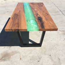 Panama Canal Table Top By Dog And Pig Furniture Made To Look Like The Ocean Flowing Through The Panama Canal Wat Wood Resin Table Resin Furniture Resin Table