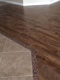 Maybe you would like to learn more about one of these? Perfect Glass Mosaic Transition From The Tile To The Wood Look Porcelain Tile Scheduled Via Http Www Tailwindapp C Tile Transition Flooring Floor Transition