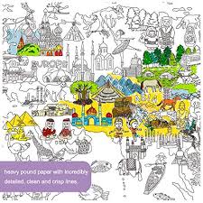 Foodies big and small may find their sweet tooth calling after coloring in this whimsical culinary clash. Jar Melo Giant Coloring Poster For Kids World Map Jumbo Coloring Poster Wall 45 3 X 31 5 Doodle Art Coloring Drawing Fun Super Painter For Kids Pricepulse