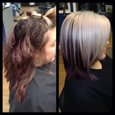 Goldwell Purple Underneath And Platinum Ice Blonde On Top Medium Thin Hair Short Thin Hair Hairstyles For Thin Hair