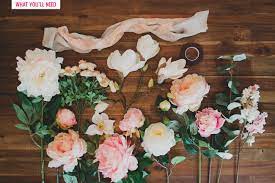 Silk white flowers for arches are used when ground is either green. Diy Silk Flower Bouquet With Afloral Green Wedding Shoes