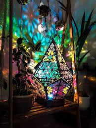 Wooden Lamp Ready To Ship Polar Star Lamp Bohemia Large Etsy In 2020 Colorful Lamps Star Lamp Decor