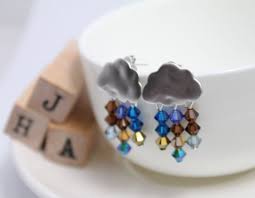 Swarovski Crystals Small Clouds of Rain Earrings