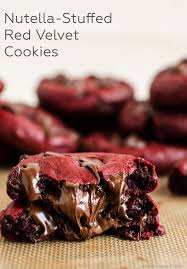 These Nutella Filled Recipes Are What Dreams Are Made Of Nutella Cookies Red Velvet Chocolate Chip Cookies Red Desserts