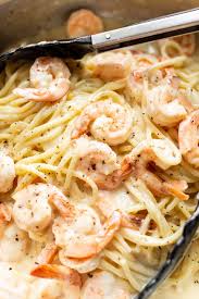 Add shrimp and briefly stir into the oil, then add the parsley, stir again and add the wine, half the pasta water and a good grind of pepper. Creamy Lemon Shrimp Pasta Salt Lavender