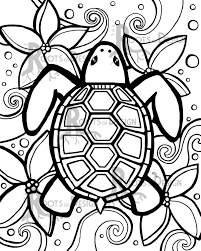 Instant Download Coloring Page Simple Turtle Zentangle Etsy Turtle Coloring Pages Abstract Coloring Pages Animal Coloring Pages