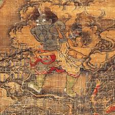 五殿閻羅王 局部1 元陸仲淵絹本著色金泥掛軸 縱85 9 cm橫50 8 cm 14世紀奈良國立博物館藏 地獄絵図 14 世紀 博物館